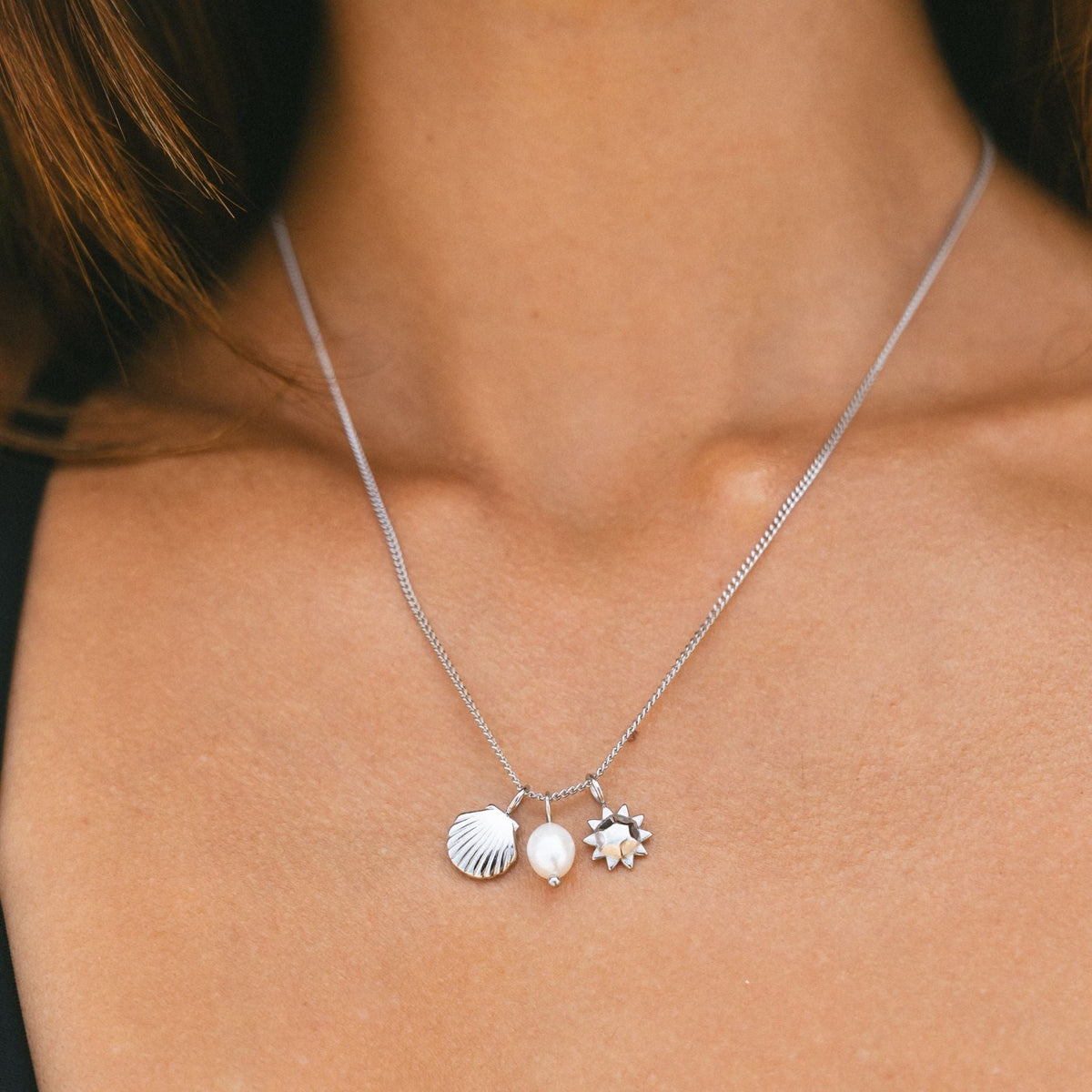 Sun Shell and Freshwater Pearl Necklace