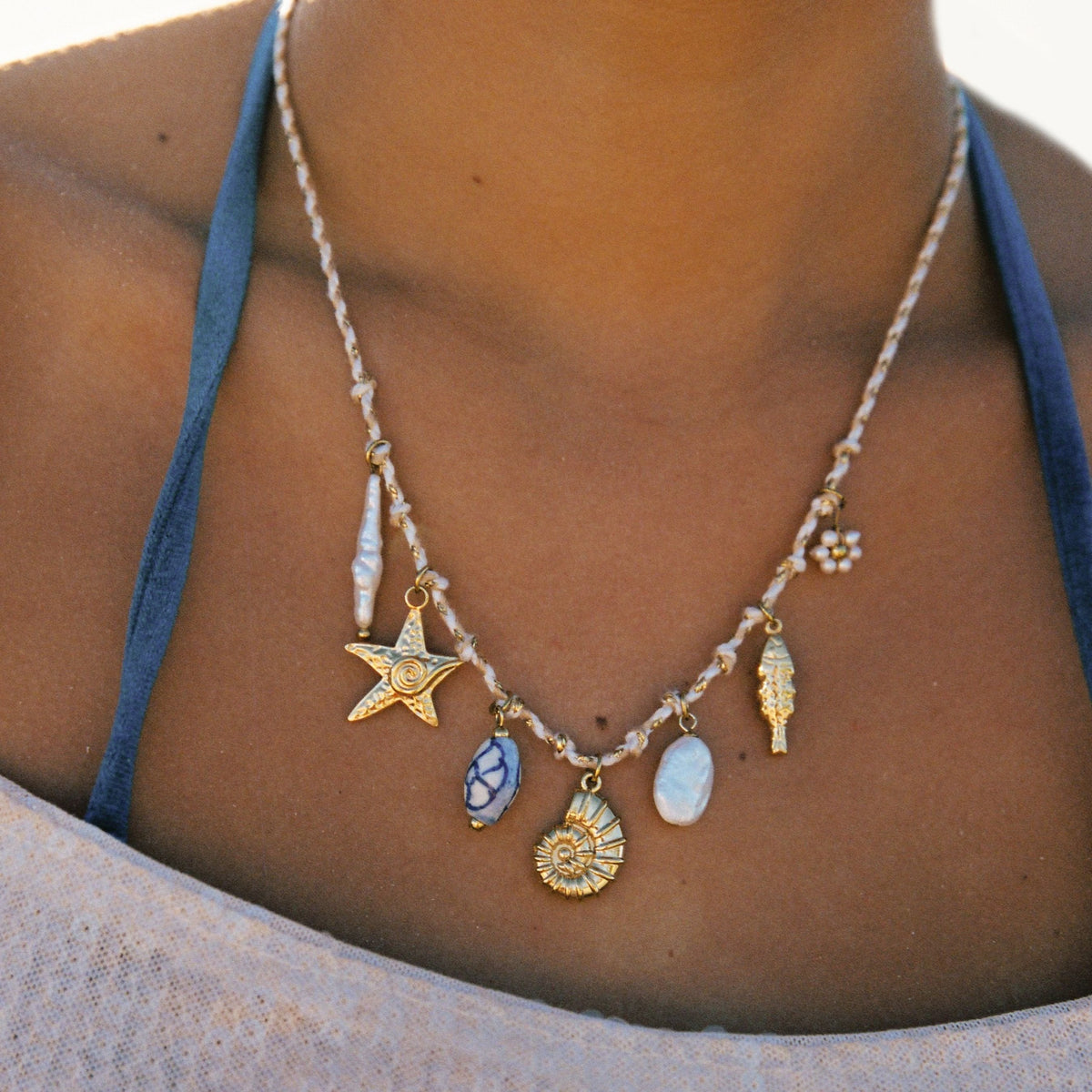 Sea Charm and Freshwater Pearl Necklace — Maré