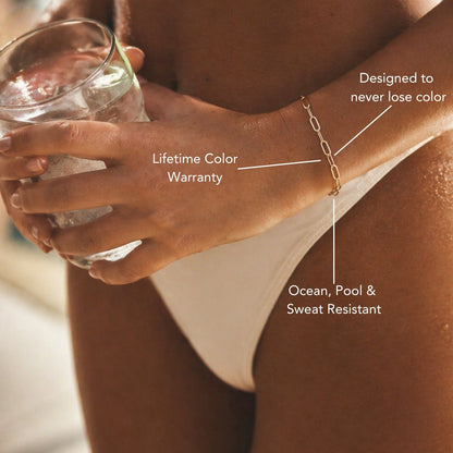 Paperclip Chain Bracelet, 3 mm × 16 cm — Cozumel