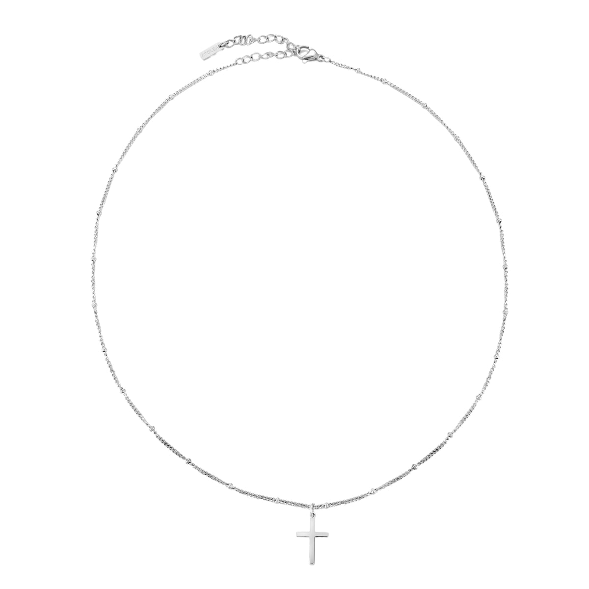 Small Cross Beaded Chain Necklace, 45 cm