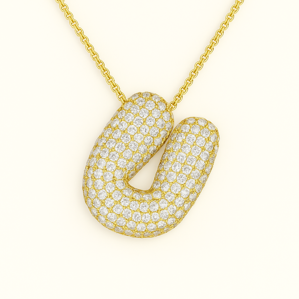 Bubble Initial Crystal Necklace, A–Z, 18 in