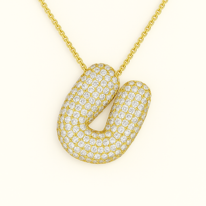 Bubble Initial Crystal Necklace, A–Z, 18 in