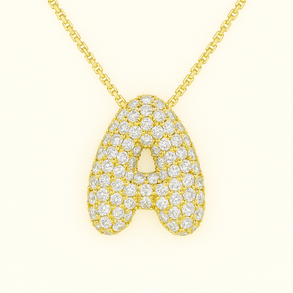 Bubble Initial Crystal Necklace, A–Z, 18 in