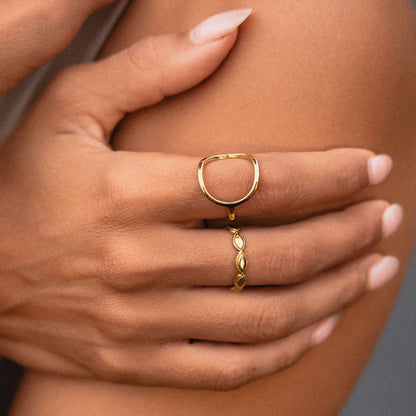 Marquise Motif Band Ring, 4 mm — Aphrodite