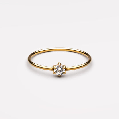Fine Moissanite Solitaire Ring, 3 mm — Elvia