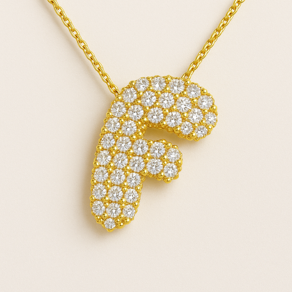 Bubble Initial Crystal Necklace, A–Z, 18 in