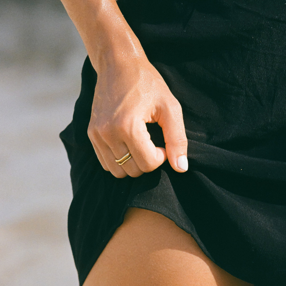 Two Sculpted Stacking Rings Set — Gemini