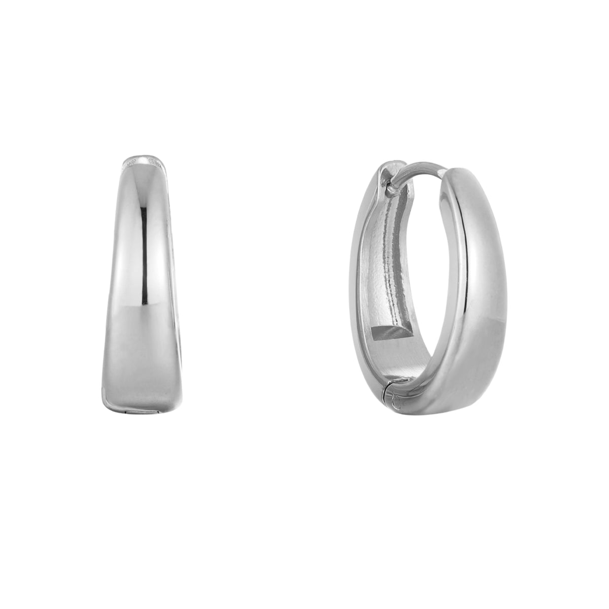 Teardrop Hoop Earrings, 17.5 mm, Steel
