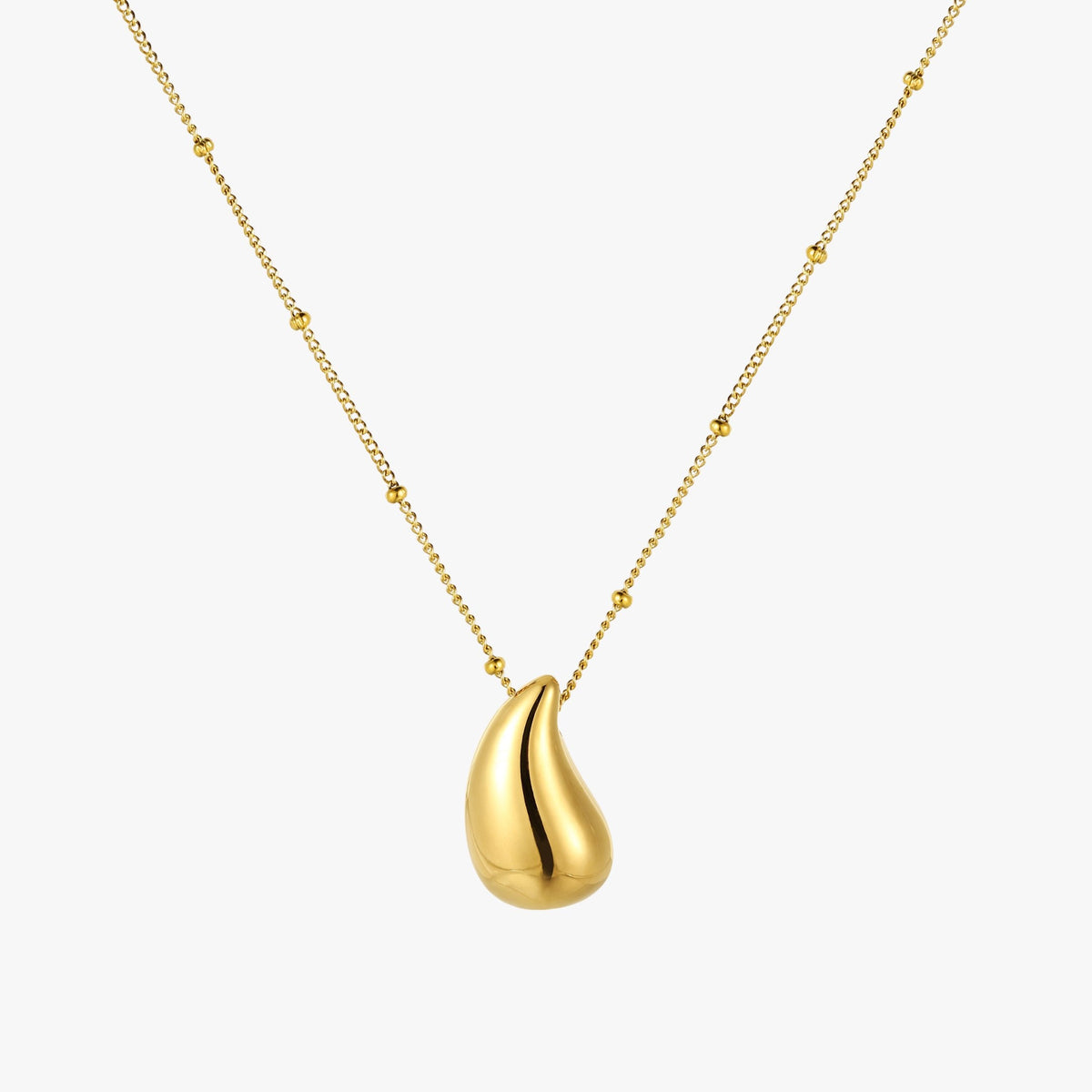 Polished Teardrop Pendant Necklace, 45 cm