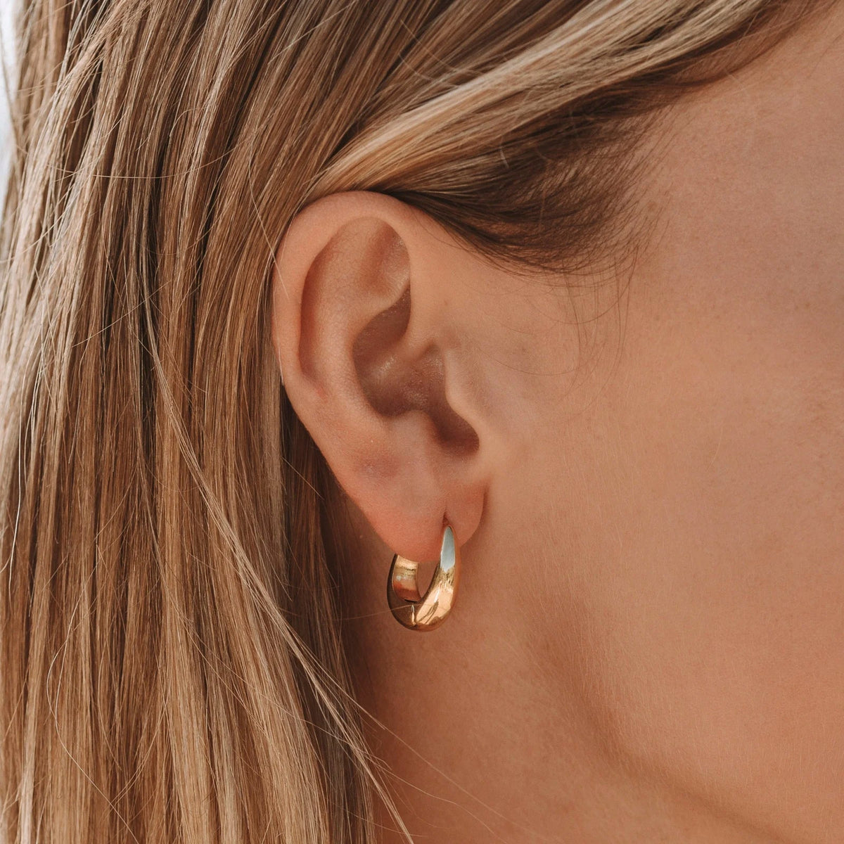 Teardrop Hoop Earrings, 17.5 mm, Steel