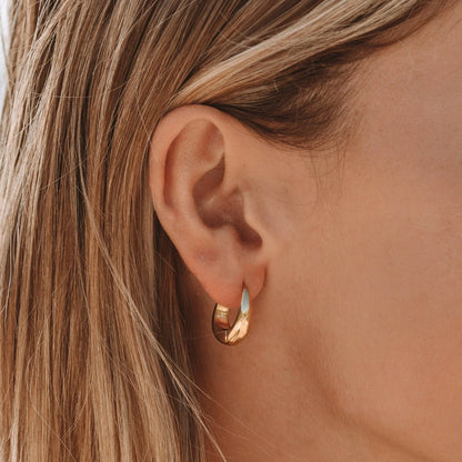 Teardrop Hoop Earrings, 17.5 mm, Steel