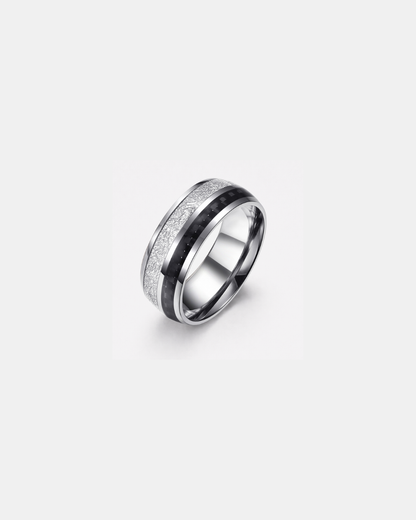 Men’s 8 mm Tungsten Carbide Band Ring with Black Carbon Fiber Inlay