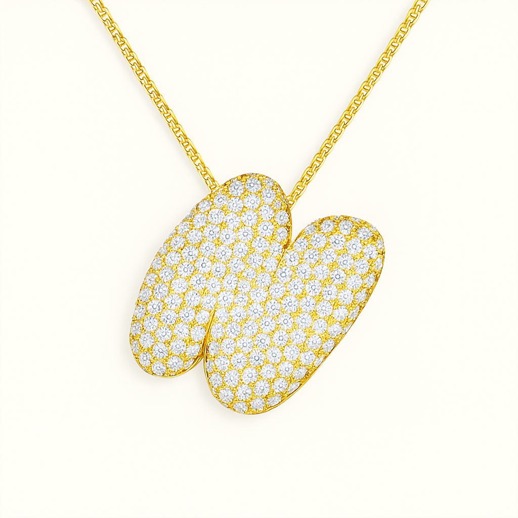 Bubble Initial Crystal Necklace, A–Z, 18 in