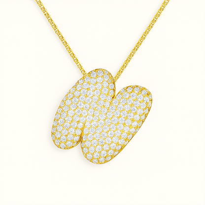 Bubble Initial Crystal Necklace, A–Z, 18 in