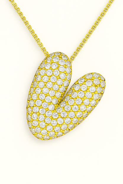 Bubble Initial Crystal Necklace, A–Z, 18 in