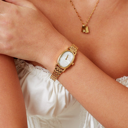 Oval Mother-of-Pearl Quartz Watch — Aurea