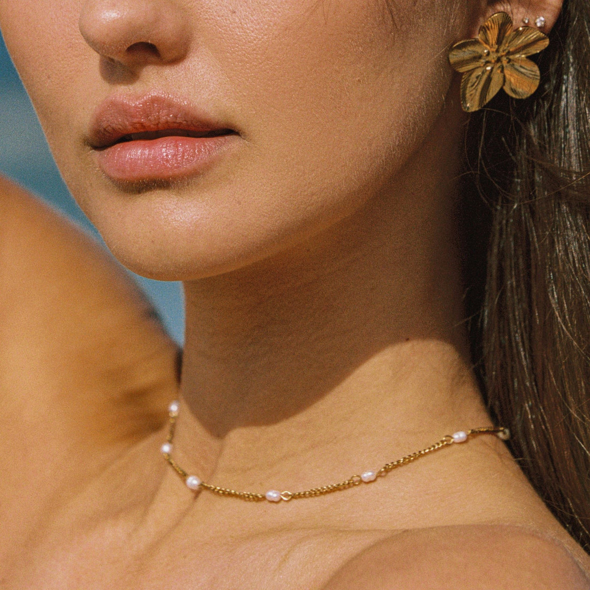 Freshwater Pearl Station Choker, 37 cm