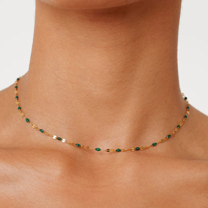 Green Enamel Choker Necklace — Emerald Coast