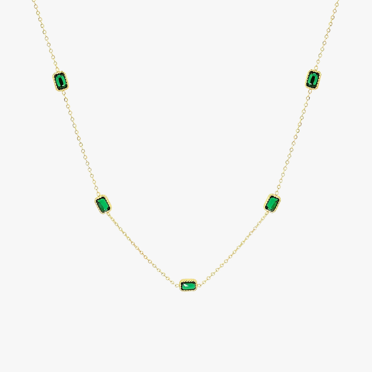 Green Rectangular Station Necklace — Raja Ampat