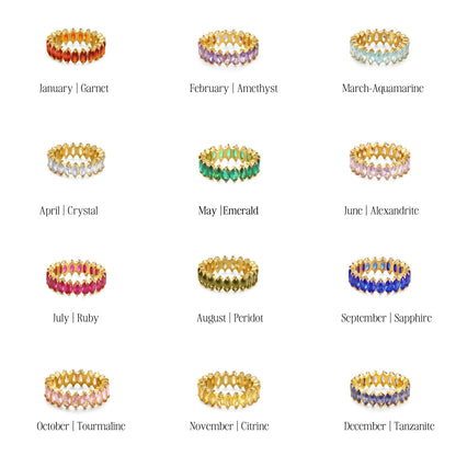 Birthstone-Color Cubic Zirconia Eternity Ring, 6.6 mm