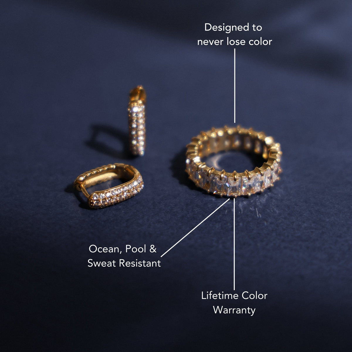 Rectangular Zircon Eternity Ring, 6.7 mm