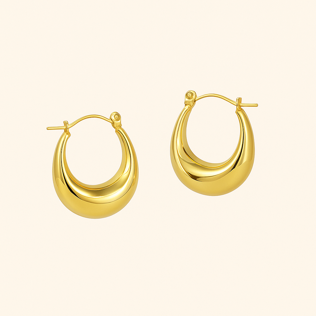Rounded Dome Hoop Earrings — Evie