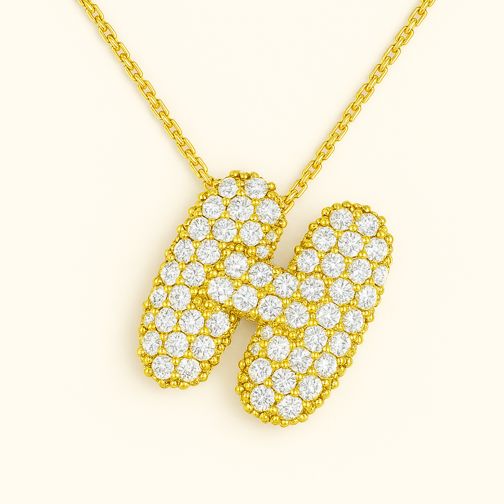 Bubble Initial Crystal Necklace, A–Z, 18 in