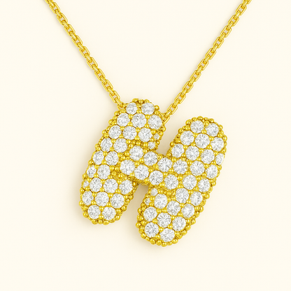 Bubble Initial Crystal Necklace, A–Z, 18 in