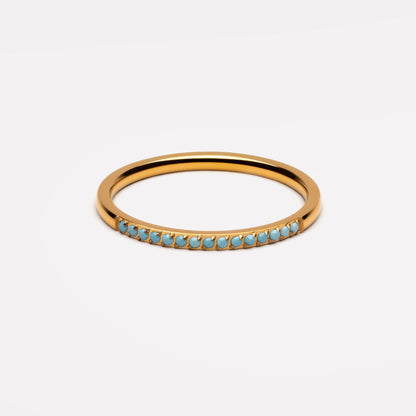 Fine Turquoise Stone Band Ring, 1.58 mm