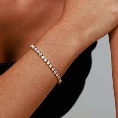 Zircon Tennis Bracelet, 4.1 mm Stones, Steel