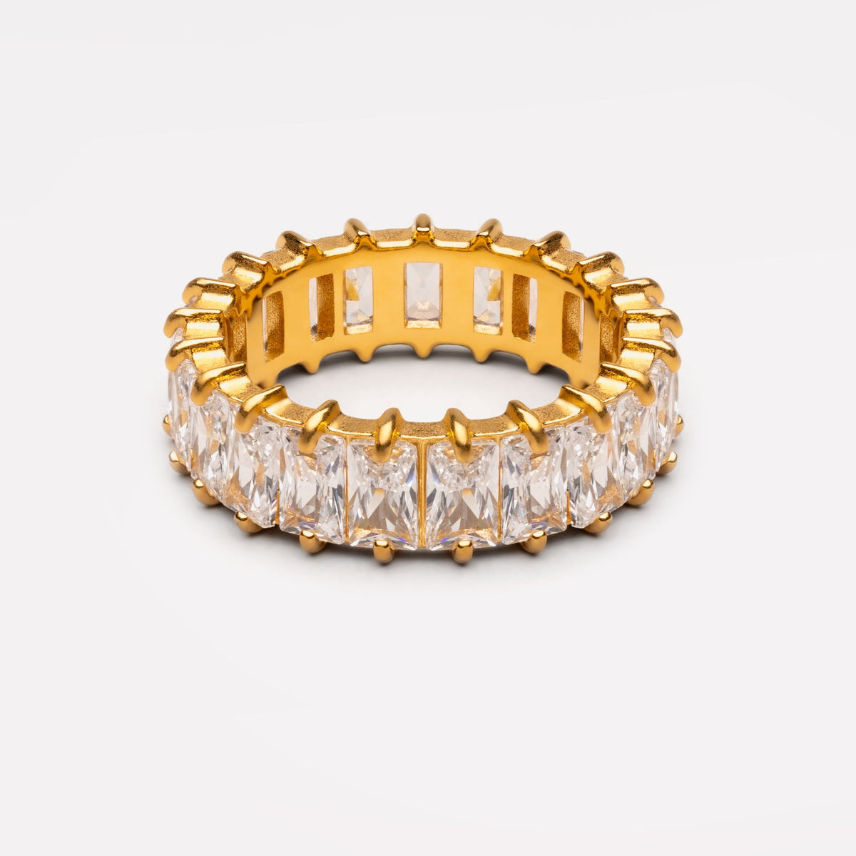 Rectangular Zircon Eternity Ring, 6.7 mm
