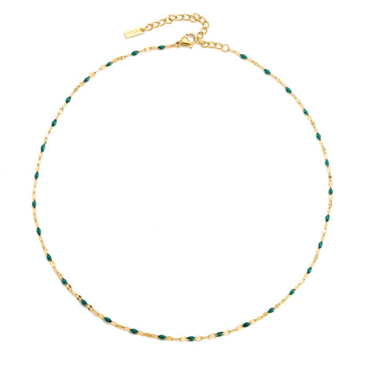 Green Enamel Choker Necklace — Emerald Coast