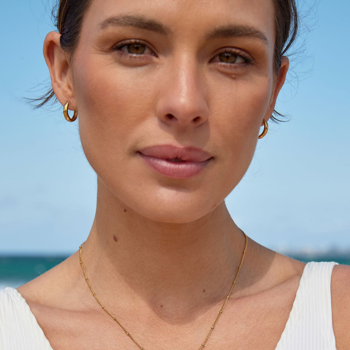 Bold Huggie Hoop Earrings, 16 mm, Steel
