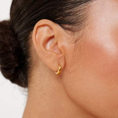 Bold Hoop Earrings, 10 mm, 18K Gold PVD Steel