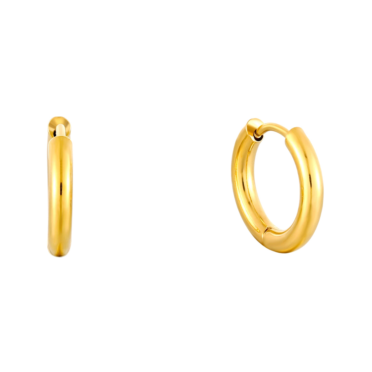 Classic Plain Hoop Earrings, 14–21 mm