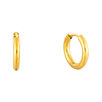 Classic Plain Hoop Earrings, 14–21 mm
