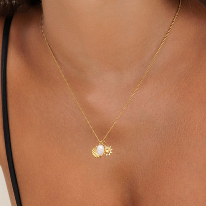 Sun Shell and Freshwater Pearl Necklace