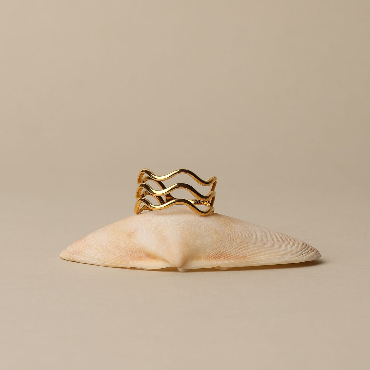 Triple Wave Band Ring — Ocean