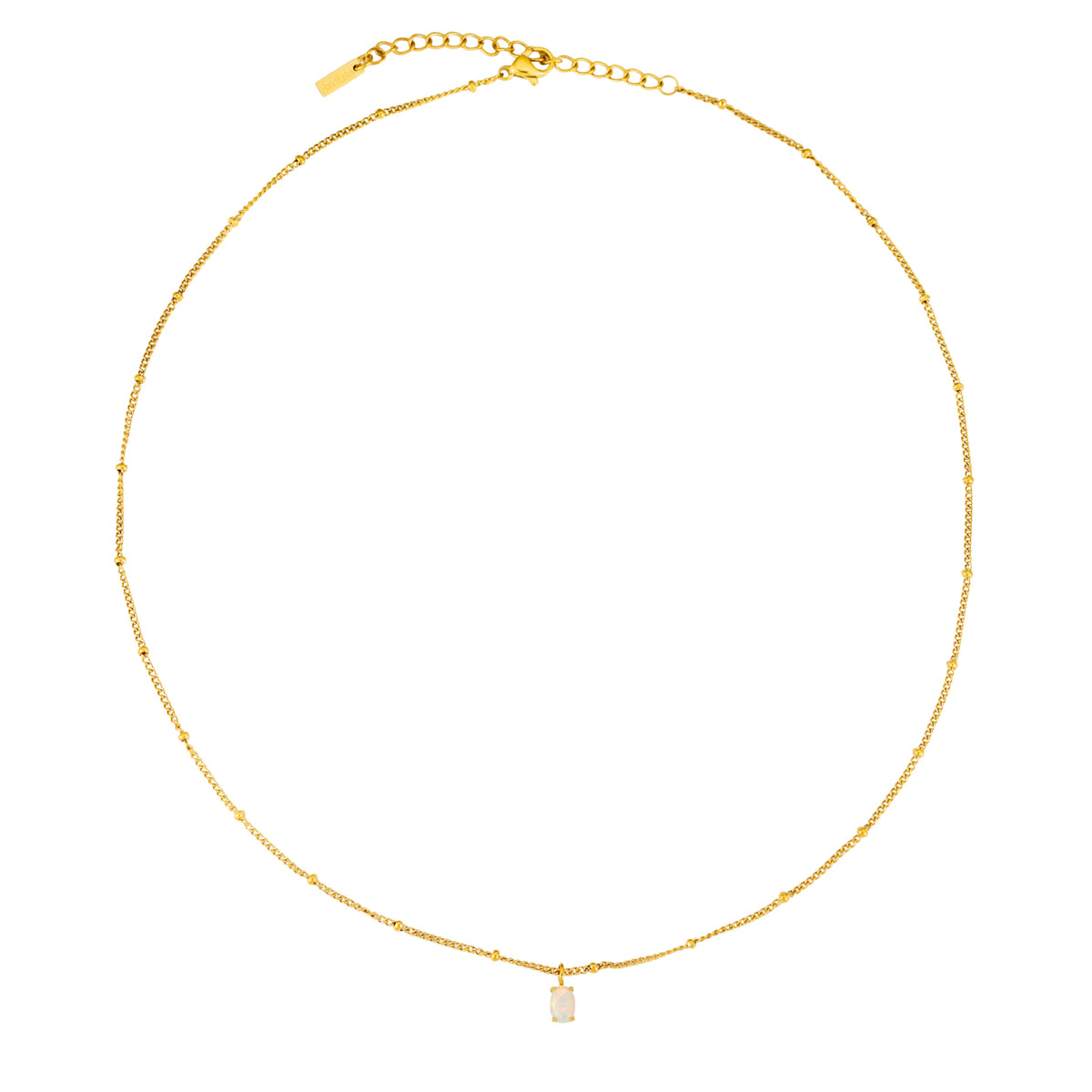Oval Simulated Opal Pendant Necklace, 45 cm