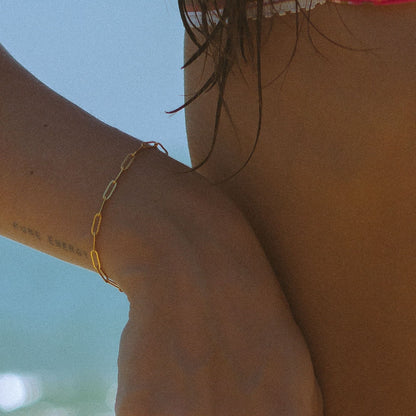 Paperclip Chain Bracelet, 3 mm × 16 cm — Cozumel