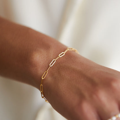 Paperclip Chain Bracelet, 3 mm × 16 cm — Cozumel