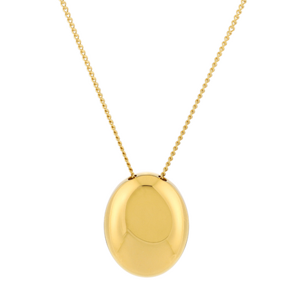 Polished Pebble Pendant Necklace, Steel