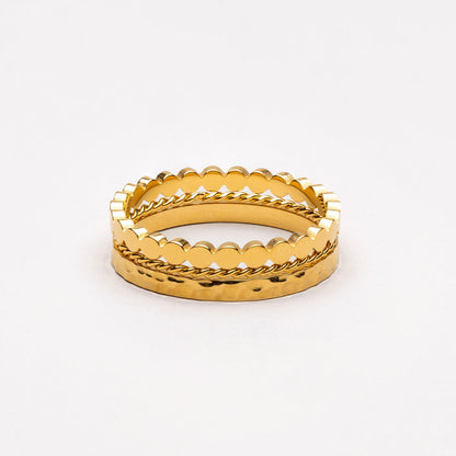 Three Textured Stacking Rings Set — Daily