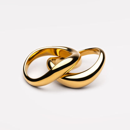 Two Sculpted Wave Rings Set — Double Trouble