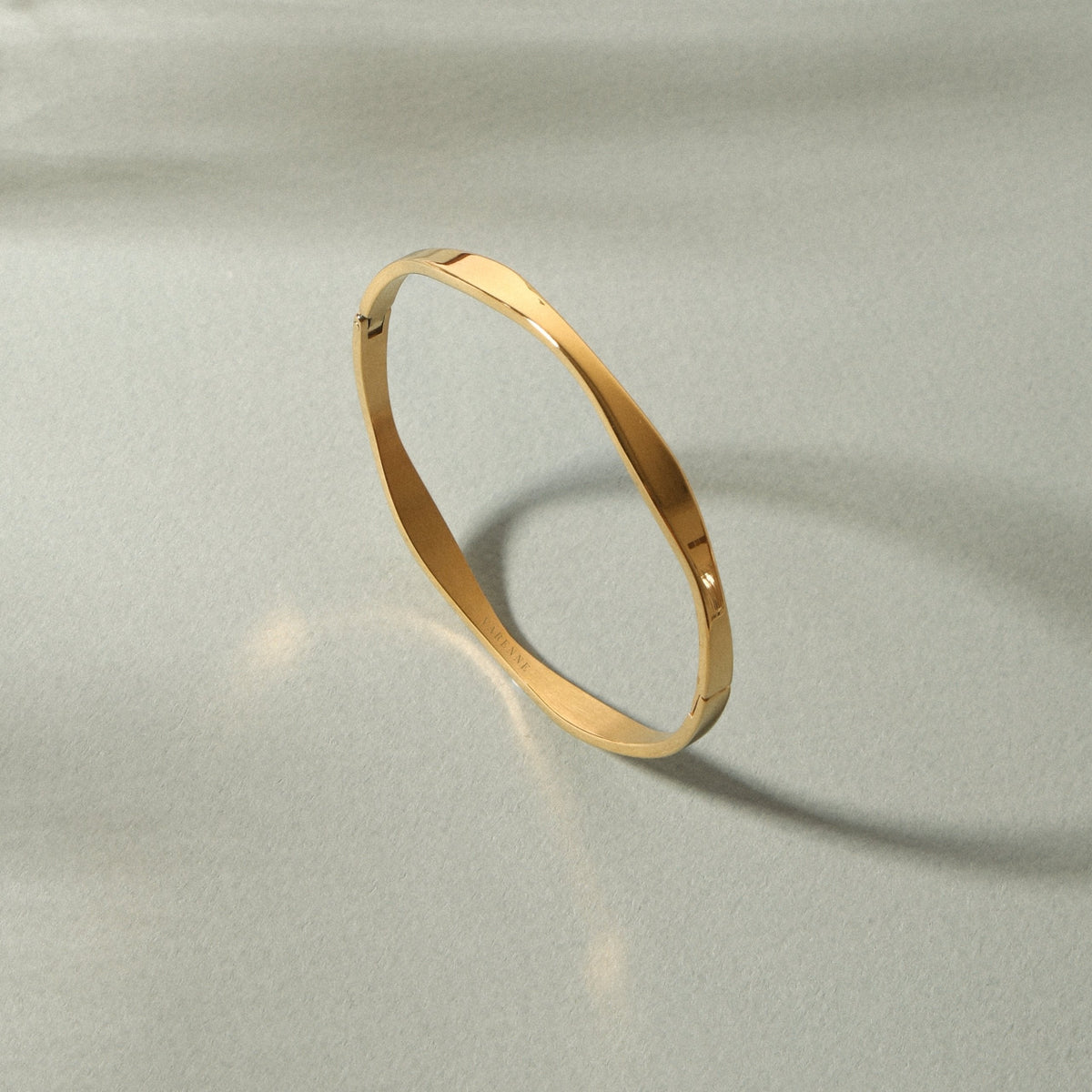 Wavy Bangle Bracelet, 18K Gold PVD Stainless Steel