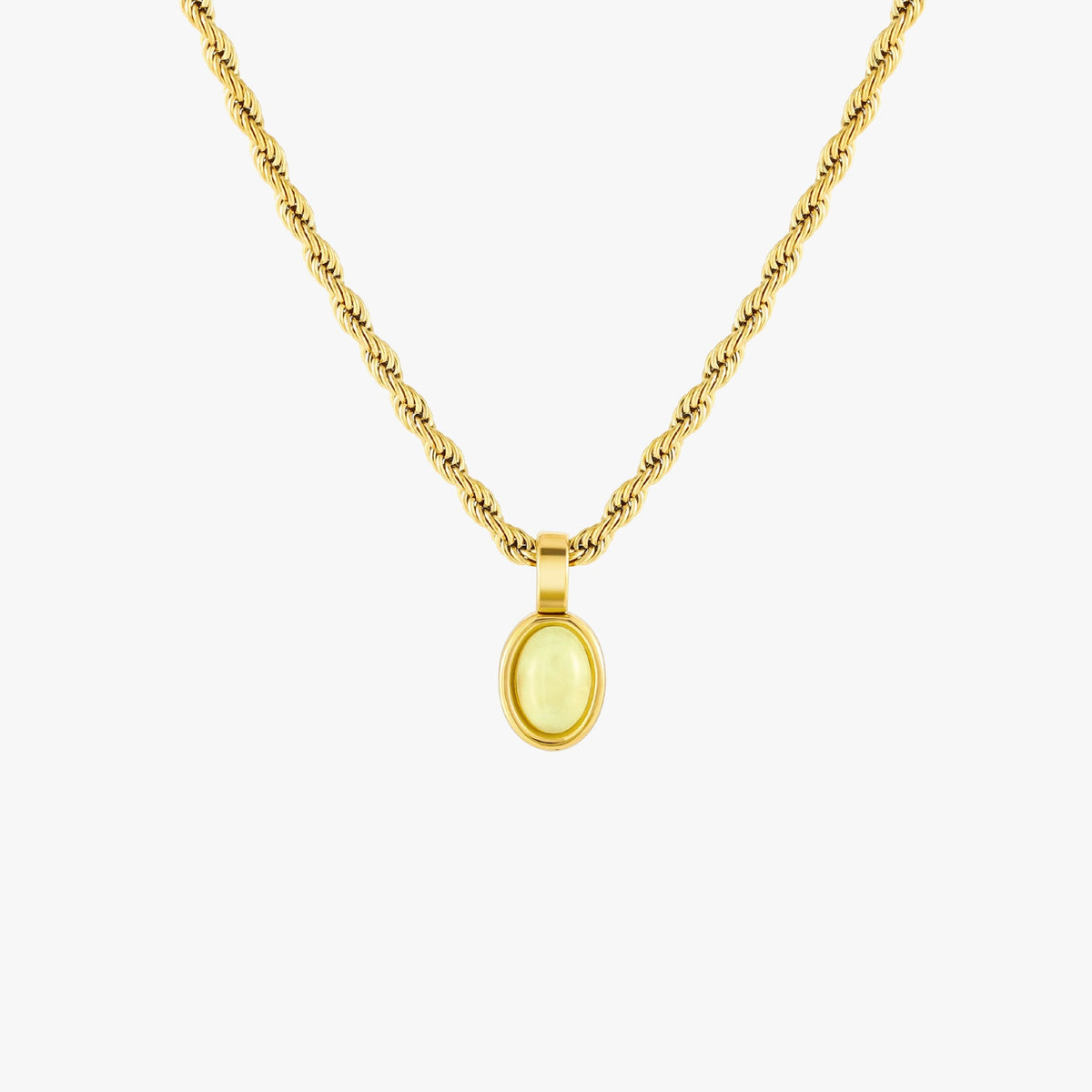 Oval Aventurine Rope Necklace — Venetia