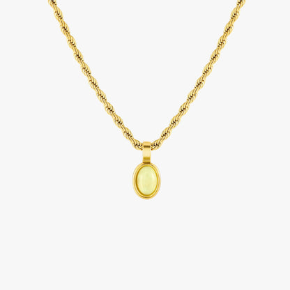 Oval Aventurine Rope Necklace — Venetia