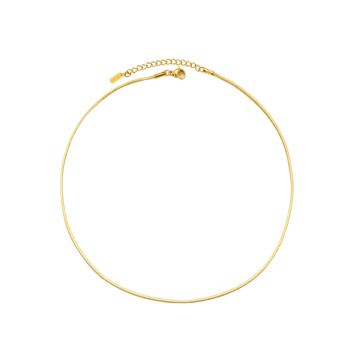 Fine Snake Chain Choker, 1.5 mm × 39 cm