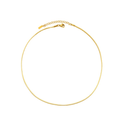 Fine Snake Chain Choker, 1.5 mm × 39 cm