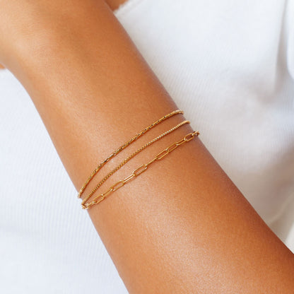 Triple Layered Chain Bracelet, Stainless Steel